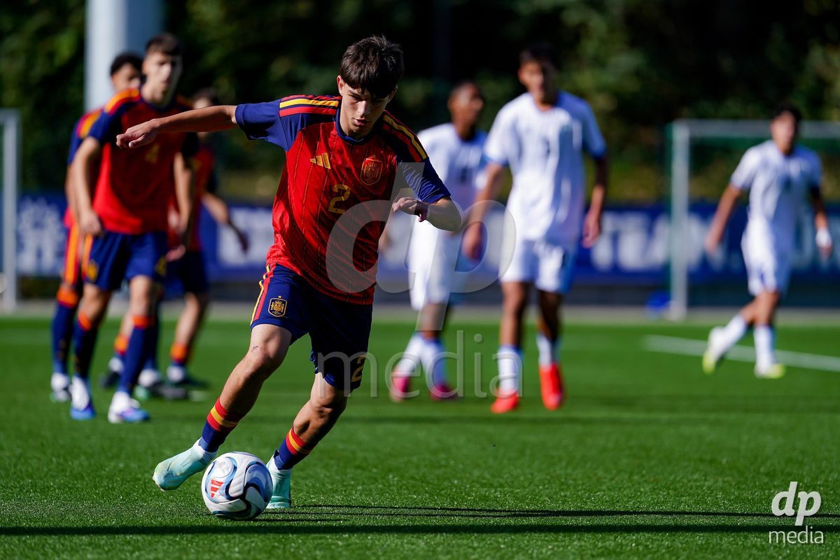 SCHAAN, LIECHTENSTEIN - OCTOBER 15: Joel Palle of Spain during the UEFA European Under-17 Qualifier match between Spain and Israel at LFV Campus Rheinwiese on October 15, 2026 in Schaan, Liechtenstein.