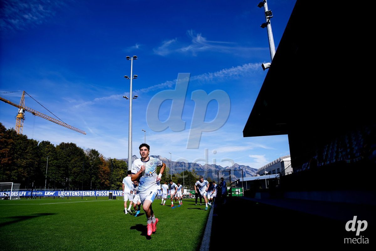 SCHAAN, LIECHTENSTEIN - OCTOBER 15: Players of Israel warming up during the UEFA European Under-17 Qualifier match between Spain and Israel at LFV Campus Rheinwiese on October 15, 2026 in Schaan, Liechtenstein.