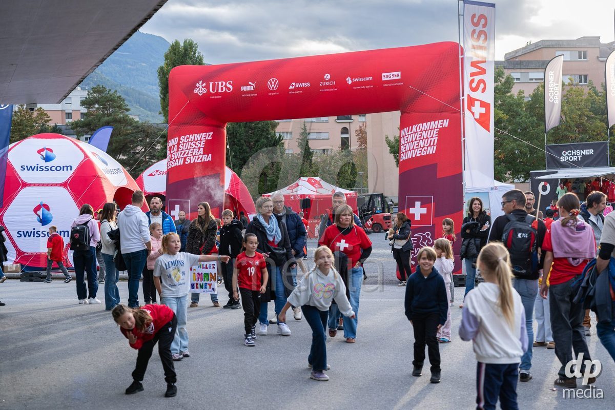 SION, SWITZERLAND, OCTOBER 13 : Stade de Tourbillon prior to the FIFA Women's World Cup 2027 Women's European Qualifiers Play-offs game between Switzerland and Israel at Stade de Tourbillon on October 13, 2026 in Sion, Switzerland.