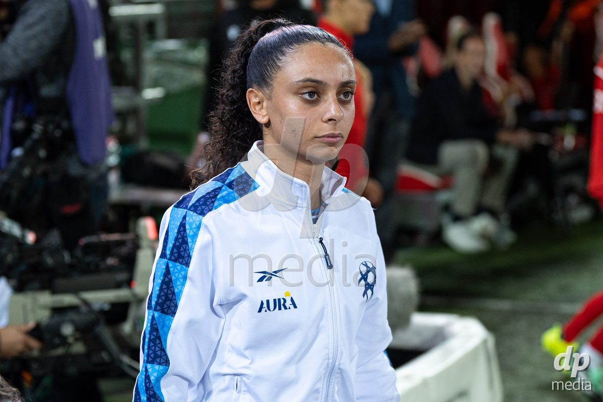 SION, SWITZERLAND, OCTOBER 13 : Hili Shalom of Israel during the FIFA Women's World Cup 2027 Women's European Qualifiers Play-offs game between Switzerland and Israel at Stade de Tourbillon on October 13, 2026 in Sion, Switzerland.