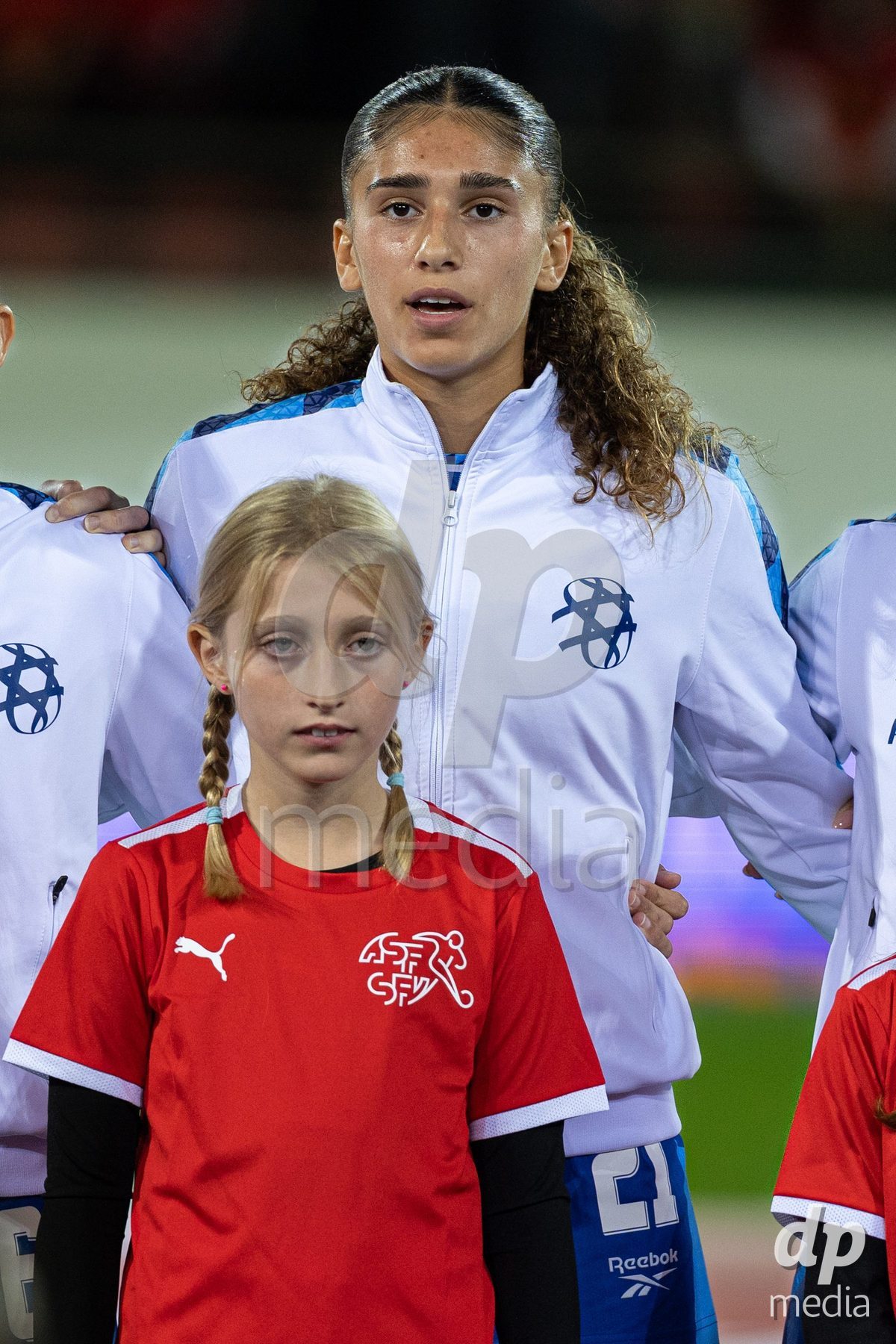 SION, SWITZERLAND, OCTOBER 13 : Mia Shvill of Israel during the FIFA Women's World Cup 2027 Women's European Qualifiers Play-offs game between Switzerland and Israel at Stade de Tourbillon on October 13, 2026 in Sion, Switzerland.