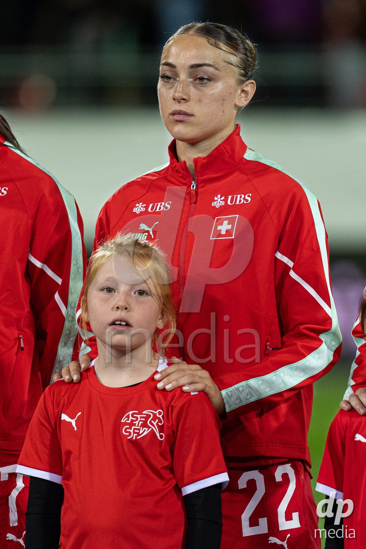 SION, SWITZERLAND, OCTOBER 13 : Lia Kamber of Switzerland during the FIFA Women's World Cup 2027 Women's European Qualifiers Play-offs game between Switzerland and Israel at Stade de Tourbillon on October 13, 2026 in Sion, Switzerland.