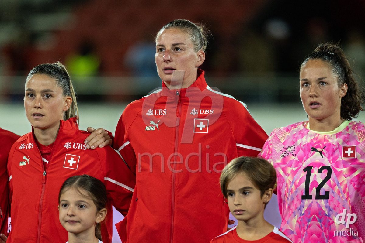 SION, SWITZERLAND, OCTOBER 13 : Julia Stierli of Switzerland during the FIFA Women's World Cup 2027 Women's European Qualifiers Play-offs game between Switzerland and Israel at Stade de Tourbillon on October 13, 2026 in Sion, Switzerland.