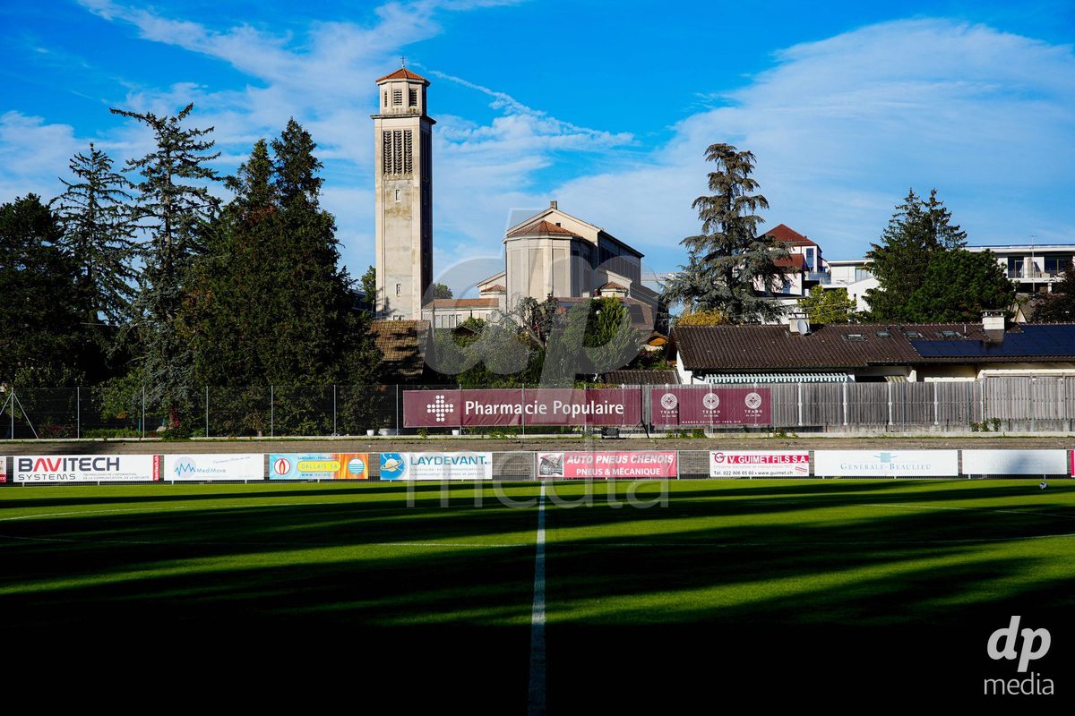 GENEVA, SWITZERLAND - OCTOBER 16: General view of Stade de Trois-Chene prior to the AXA Women's Super League match between Servette FC Chenois Feminin and FC Luzern at Stade de Trois-Chene on October 16, 2026 in Geneva, Switzerland.