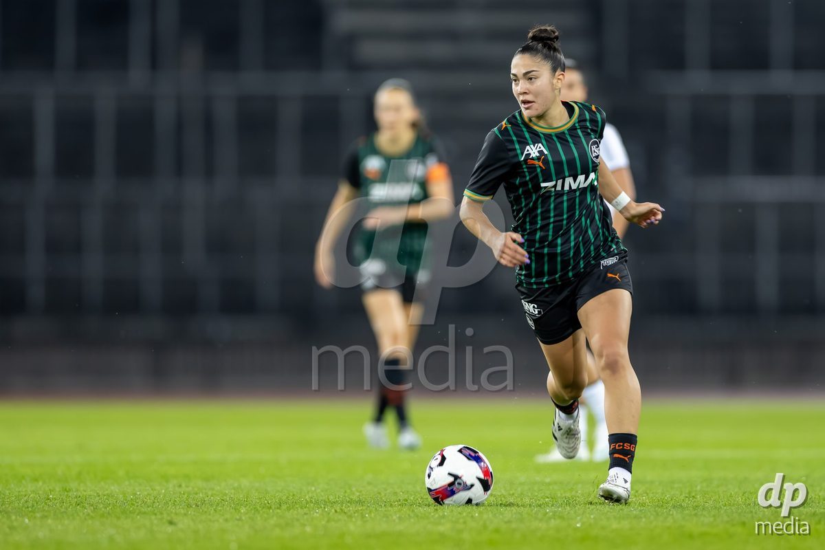 ZURICH, SWITZERLAND - OCTOBER 16: General view and action during the AXA Women's Super League match between FC Zurich and FC St. Gallen 1879 at Letzigrund on October 16, 2026 in Zurich, Switzerland.