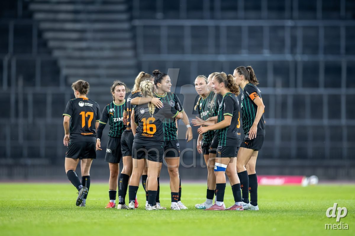 ZURICH, SWITZERLAND - OCTOBER 16: Goal celebration St. Gallen during the AXA Women's Super League match between FC Zurich and FC St. Gallen 1879 at Letzigrund on October 16, 2026 in Zurich, Switzerland.