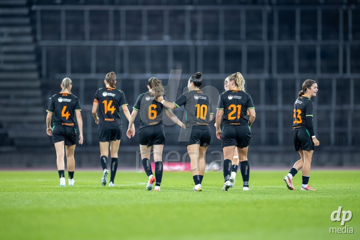 ZURICH, SWITZERLAND - OCTOBER 16: Goal celebration St. Gallen during the AXA Women's Super League match between FC Zurich and FC St. Gallen 1879 at Letzigrund on October 16, 2026 in Zurich, Switzerland.