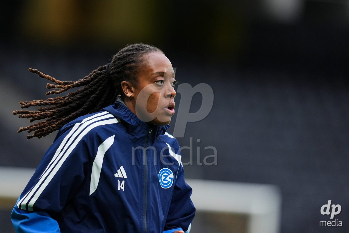 BERN, SWITZERLAND - OCTOBER 17: Paige Bailey-Gayle of Grasshopper Club Zurich during warm up prior to the AXA Women's Super League match between BSC YB Frauen and GC Frauenfussball at Wankdorf Stadion on October 17, 2026 in Bern, Switzerland.