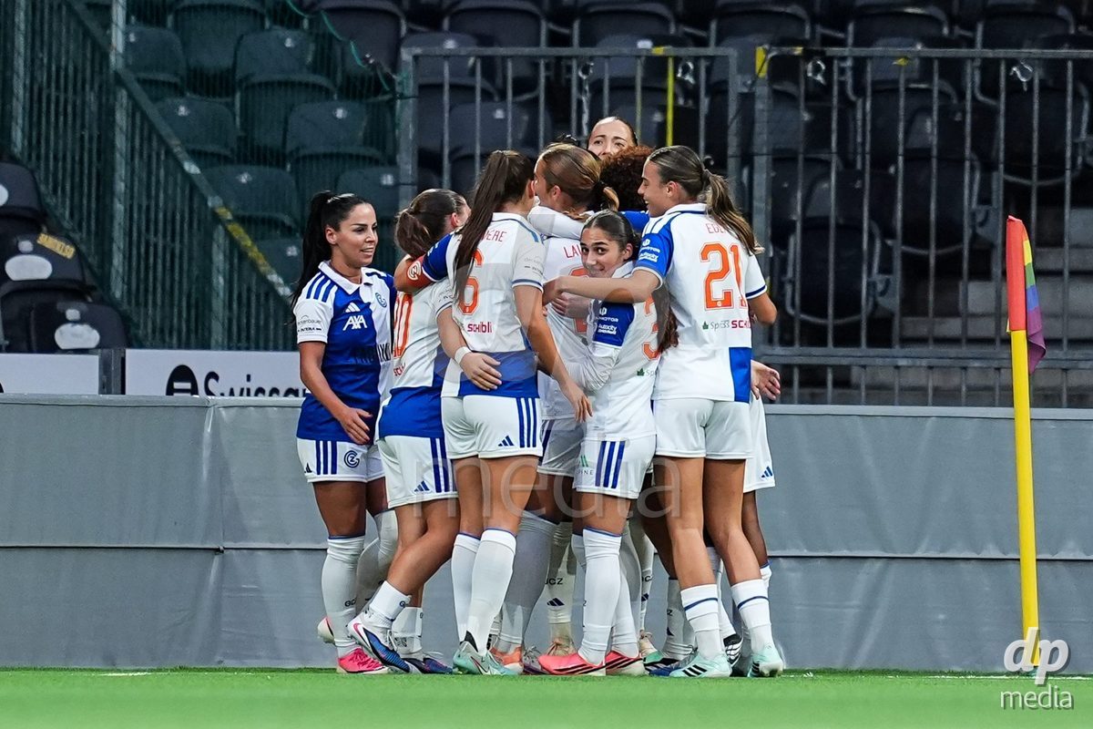 BERN, SWITZERLAND - OCTOBER 17: Marta Cazalla of Grasshopper Club Zurich celebrates after scoring her team's first goal during the AXA Women's Super League match between BSC YB Frauen and GC Frauenfussball at Wankdorf Stadion on October 17, 2026 in Bern, Switzerland.