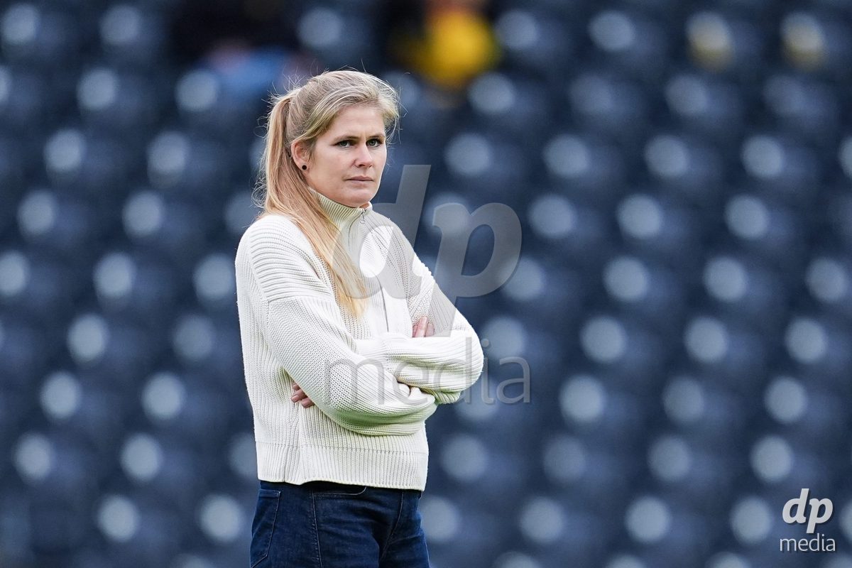BERN, SWITZERLAND - OCTOBER 17: Imke Wubbenhorst, headcoach of BSC YB Frauen looks on prior to the AXA Women's Super League match between BSC YB Frauen and GC Frauenfussball at Wankdorf Stadion on October 17, 2026 in Bern, Switzerland.
