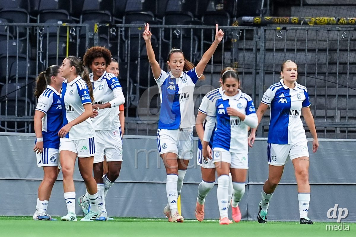 BERN, SWITZERLAND - OCTOBER 17: Marta Cazalla of Grasshopper Club Zurich celebrates after scoring her team's first goal during the AXA Women's Super League match between BSC YB Frauen and GC Frauenfussball at Wankdorf Stadion on October 17, 2026 in Bern, Switzerland.