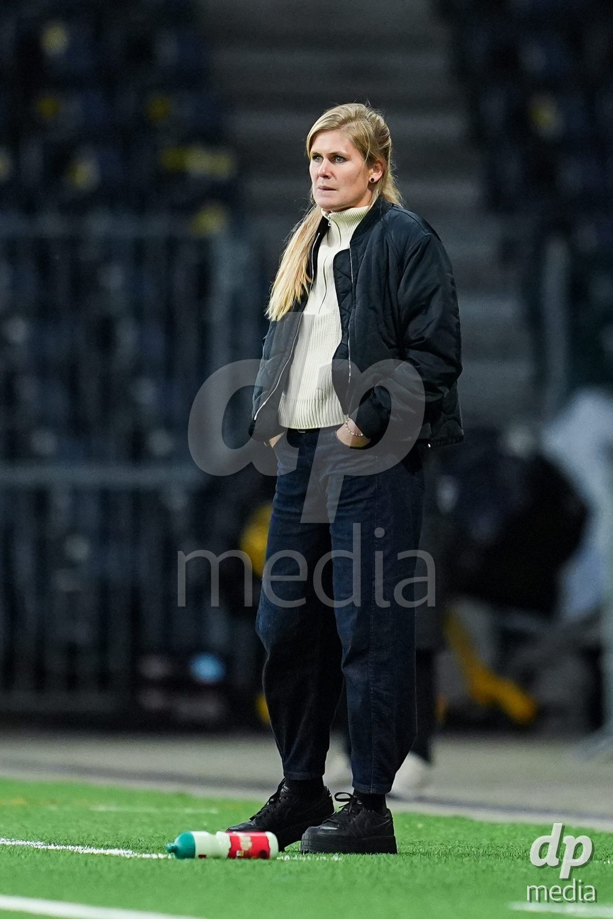 BERN, SWITZERLAND - OCTOBER 17: Imke Wubbenhorst, headcoach of BSC YB Frauen looks on during the AXA Women's Super League match between BSC YB Frauen and GC Frauenfussball at Wankdorf Stadion on October 17, 2026 in Bern, Switzerland.