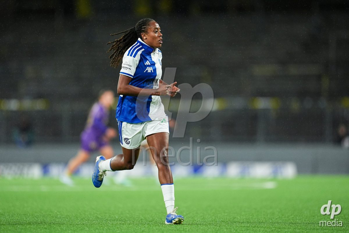 BERN, SWITZERLAND - OCTOBER 17: Paige Alicia Bailey Gayle of GC Frauenfussball in action during the AXA Women's Super League match between BSC YB Frauen and GC Frauenfussball at Wankdorf Stadion on October 17, 2026 in Bern, Switzerland.
