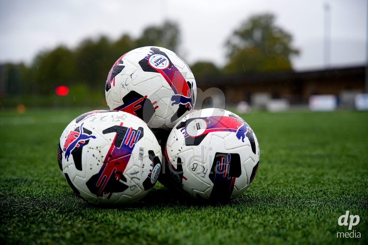 AARAU, SWITZERLAND - OCTOBER 17: AXA Women's Super League official match balls during the AXA Women's Super League match between FC Aarau Frauen and FC Basel 1893 at Sportanlage Schachen on October 17, 2026 in Aarau, Switzerland.