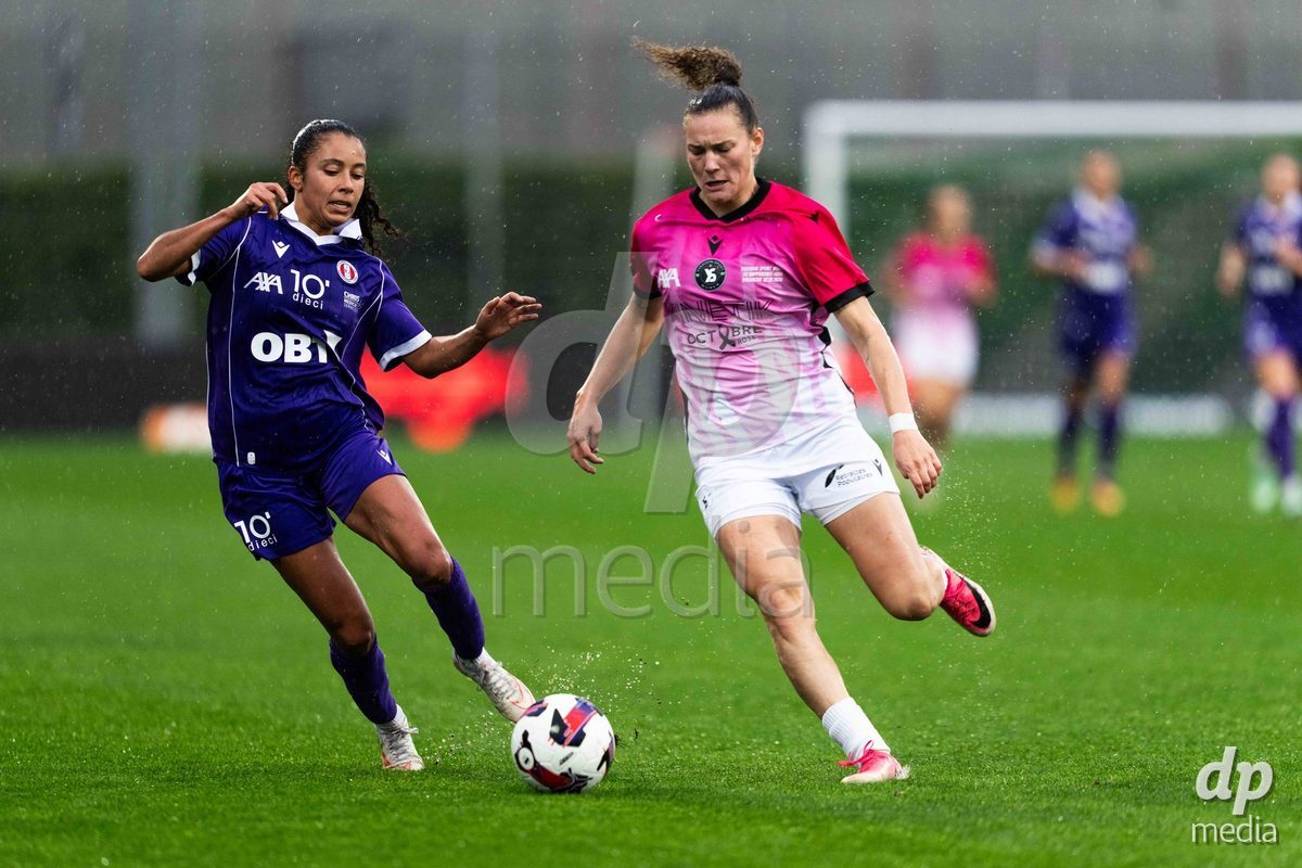 YVERDON-LES-BAINS, SWITZERLAND - OCTOBER 18: 11 Ramona Kannady of FC Rapperswil-Jona challenging with the ball during the AXA Women's Super League match between FC Yverdon Women and FC Rapperswil-Jona at Stade Municipal on October 18, 2026 in Yverdon-les-Bains, Switzerland.