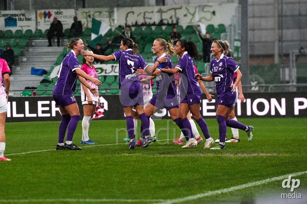 YVERDON-LES-BAINS, SWITZERLAND - OCTOBER 18: 7 Evdokia Dimitrova Popadinova of FC Rapperswil-Jona celebrates scoring her team's first goal to make the score 0-1 during the AXA Women's Super League match between FC Yverdon Women and FC Rapperswil-Jona at Stade Municipal on October 18, 2026 in Yverdon-les-Bains, Switzerland.