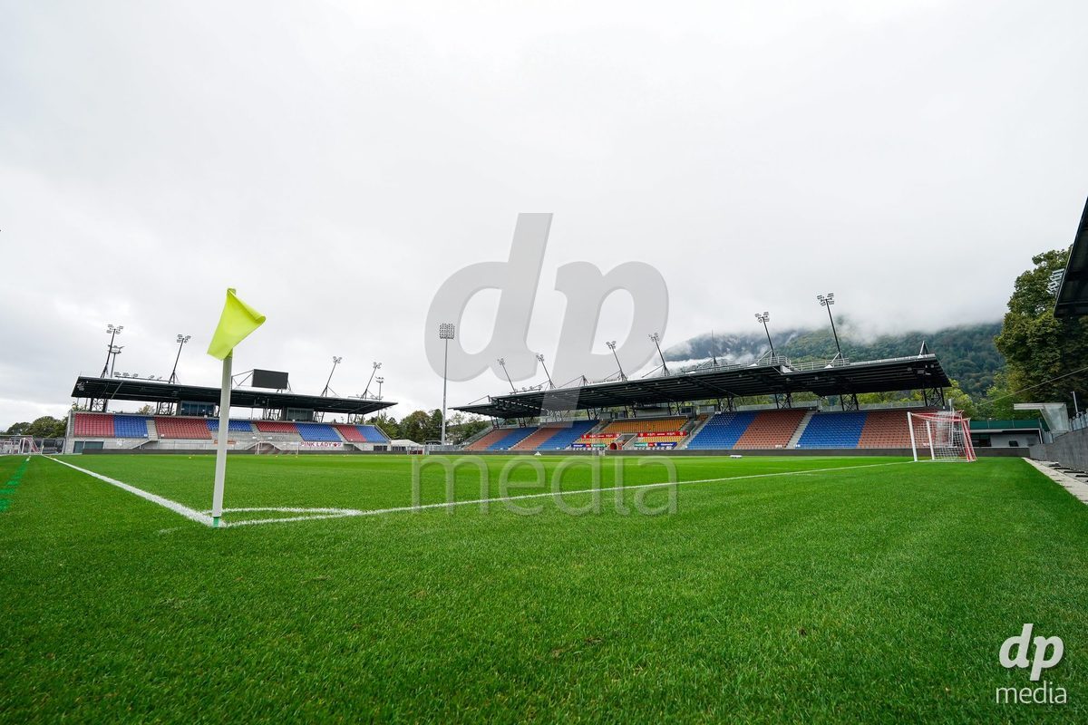VADUZ, LIECHTENSTEIN - OCTOBER 18: General view inside the stadium prior to the UEFA European Under-17 Qualifier match between Switzerland and Spain at Rheinpark Stadion on October 18, 2026 in Vaduz, Liechtenstein.