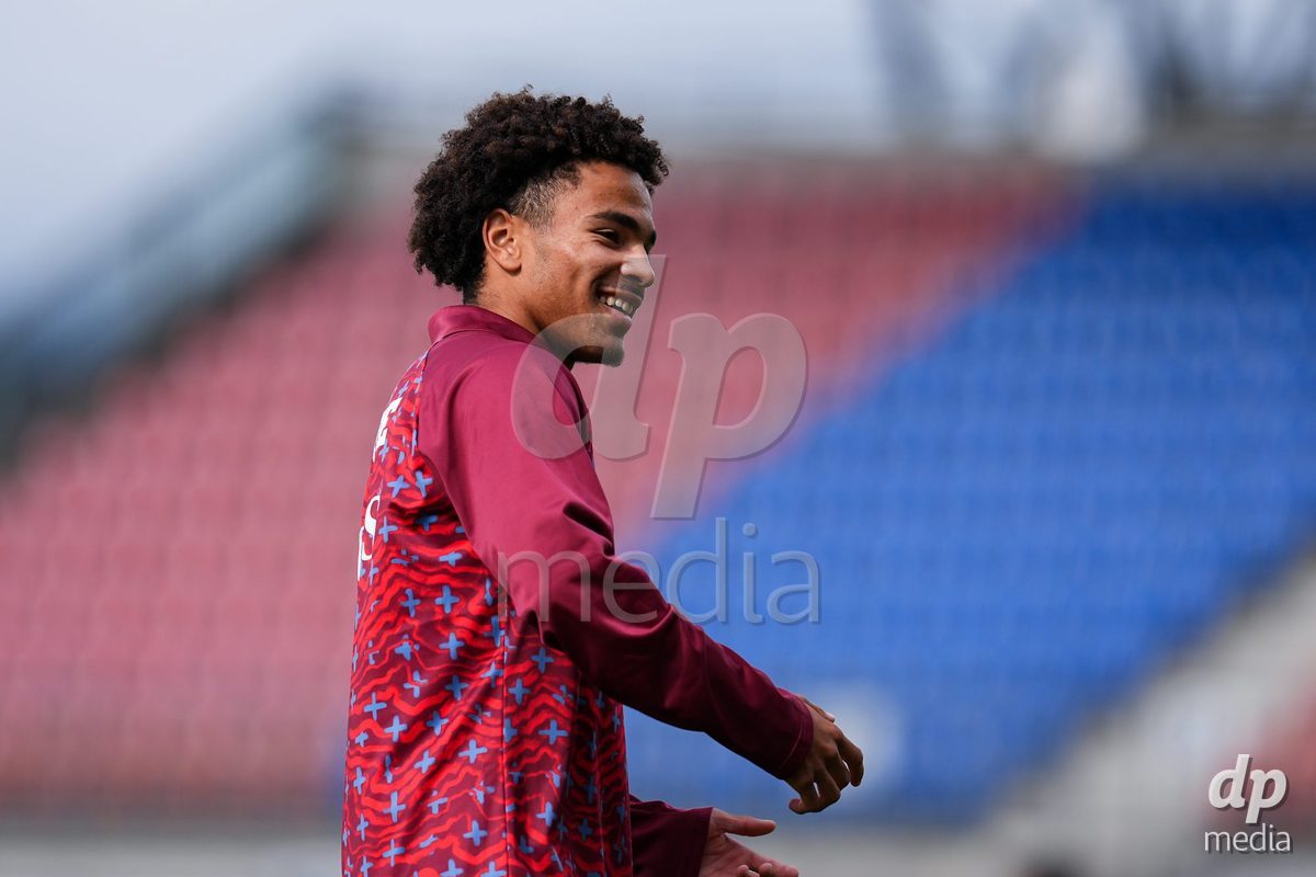 VADUZ, LIECHTENSTEIN - OCTOBER 18: Nolaan Stifani of Switzerland during warm up prior to the UEFA European Under-17 Qualifier match between Switzerland and Spain at Rheinpark Stadion on October 18, 2026 in Vaduz, Liechtenstein.