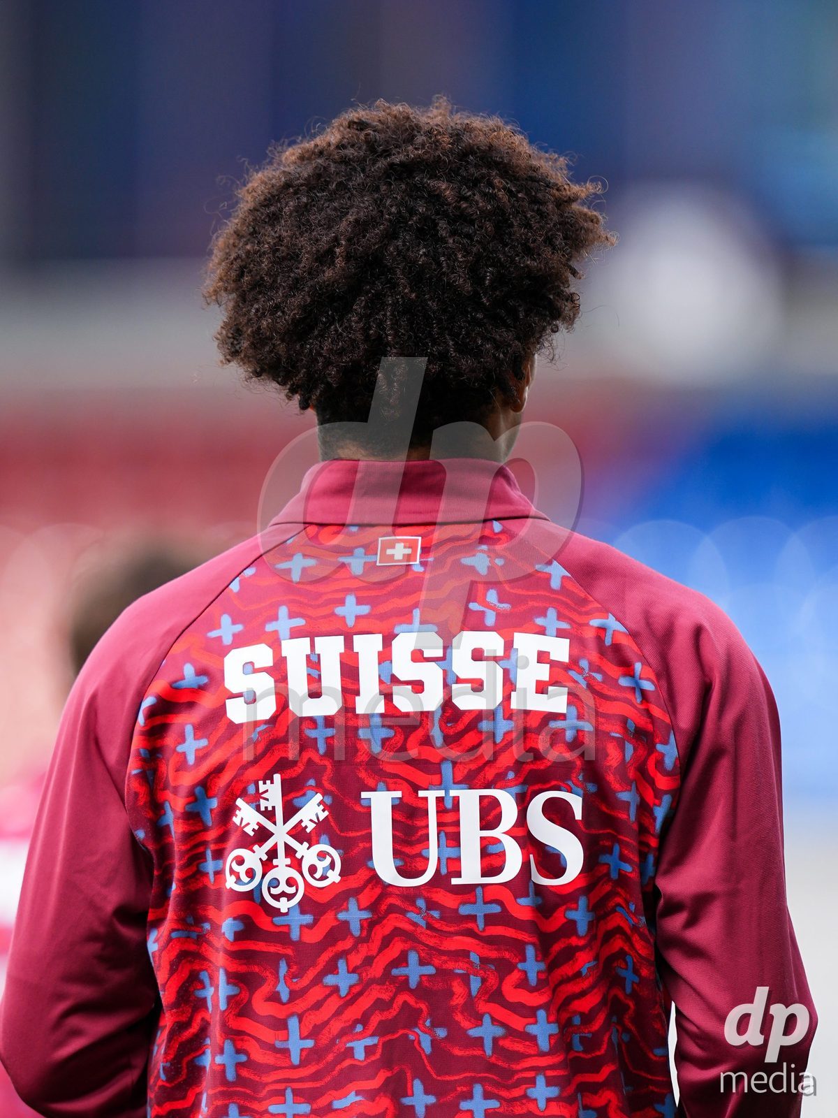 VADUZ, LIECHTENSTEIN - OCTOBER 18: UBS sponsor printed logo on warm-up shirt shown prior to the UEFA European Under-17 Qualifier match between Switzerland and Spain at Rheinpark Stadion on October 18, 2026 in Vaduz, Liechtenstein.