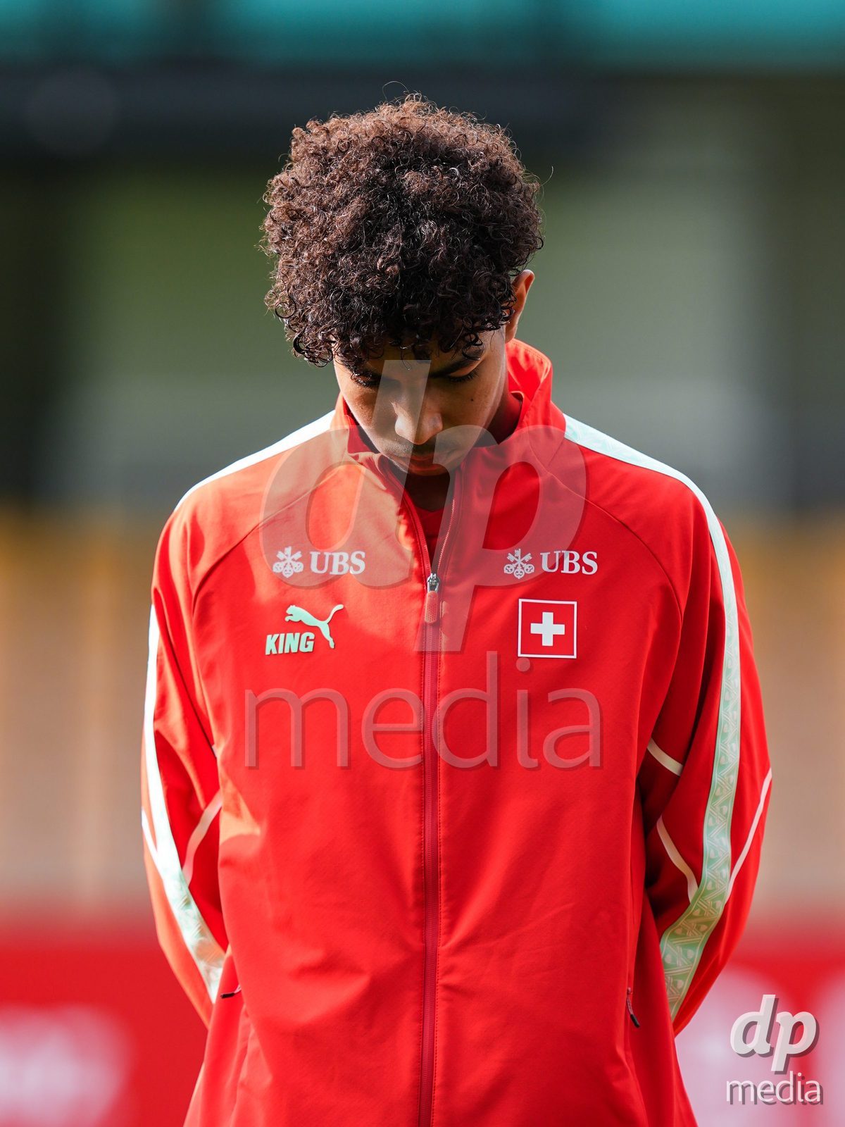 VADUZ, LIECHTENSTEIN - OCTOBER 18: Portrait (headshot/close up) of Ifeanyichukwu Onwuzulike of Switzerland during the national anthem prior to the UEFA European Under-17 Qualifier match between Switzerland and Spain at Rheinpark Stadion on October 18, 2026 in Vaduz, Liechtenstein.