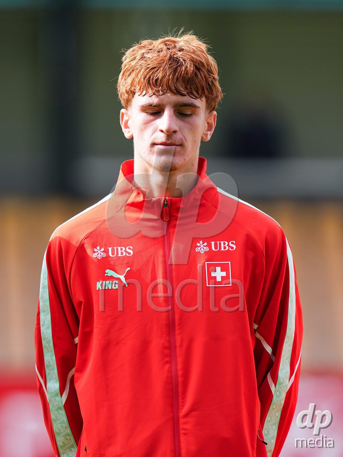 VADUZ, LIECHTENSTEIN - OCTOBER 18: Portrait (headshot/close up) of Eron Kele of Switzerland during the national anthem prior to the UEFA European Under-17 Qualifier match between Switzerland and Spain at Rheinpark Stadion on October 18, 2026 in Vaduz, Liechtenstein.