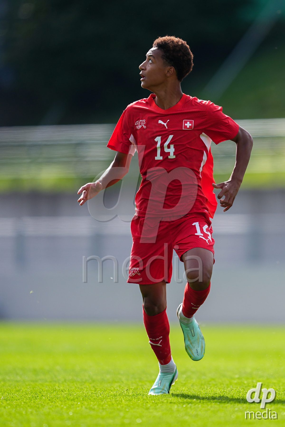 VADUZ, LIECHTENSTEIN - OCTOBER 18: Ryan Hare of Switzerland looks on during the UEFA European Under-17 Qualifier match between Switzerland and Spain at Rheinpark Stadion on October 18, 2026 in Vaduz, Liechtenstein.