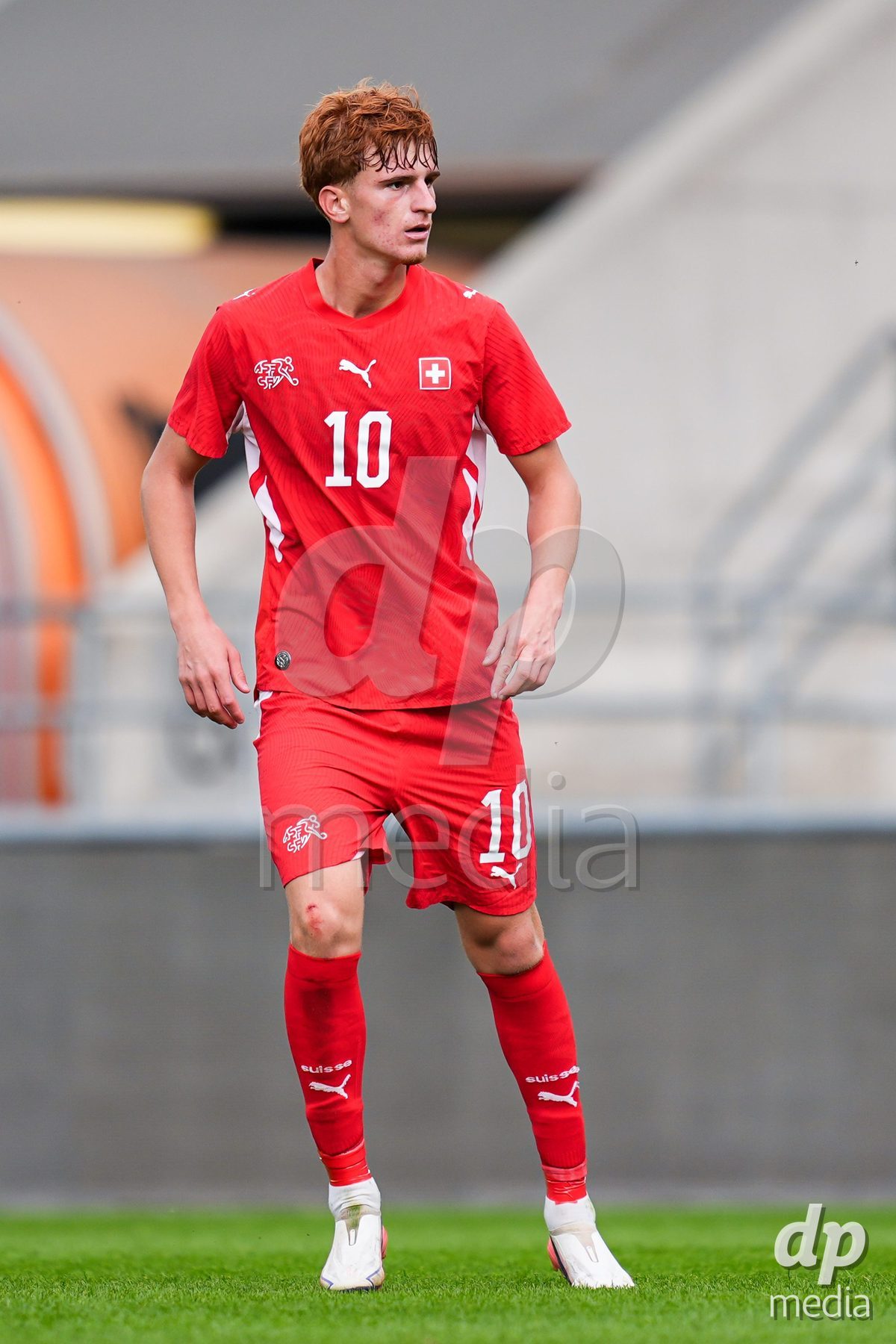 VADUZ, LIECHTENSTEIN - OCTOBER 18: Eron Kele of Switzerland looks on during the UEFA European Under-17 Qualifier match between Switzerland and Spain at Rheinpark Stadion on October 18, 2026 in Vaduz, Liechtenstein.