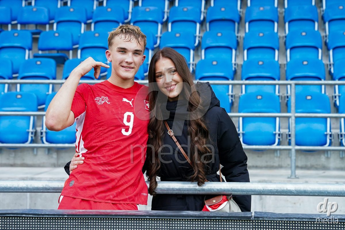 VADUZ, LIECHTENSTEIN - OCTOBER 18: XNiko Cavka of Switzerland after the UEFA European Under-17 Qualifier match between Switzerland and Spain at Rheinpark Stadion on October 18, 2026 in Vaduz, Liechtenstein.