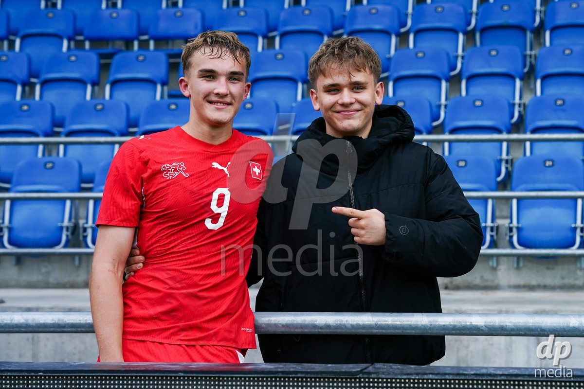 VADUZ, LIECHTENSTEIN - OCTOBER 18: XNiko Cavka of Switzerland after the UEFA European Under-17 Qualifier match between Switzerland and Spain at Rheinpark Stadion on October 18, 2026 in Vaduz, Liechtenstein.