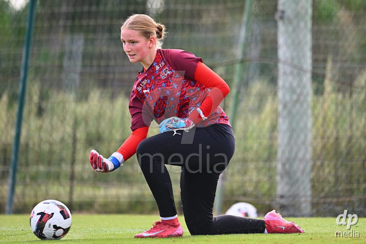 OLIVA NOVA, SPAIN - OCTOBER 22: Mara Paul Goalkeeper of Switzerland during the International Women's Friendly match between Hungary U17 and Switzerland U17 at Oliva Nova Sports Center on October 22, 2026 in Oliva Nova, Spain.