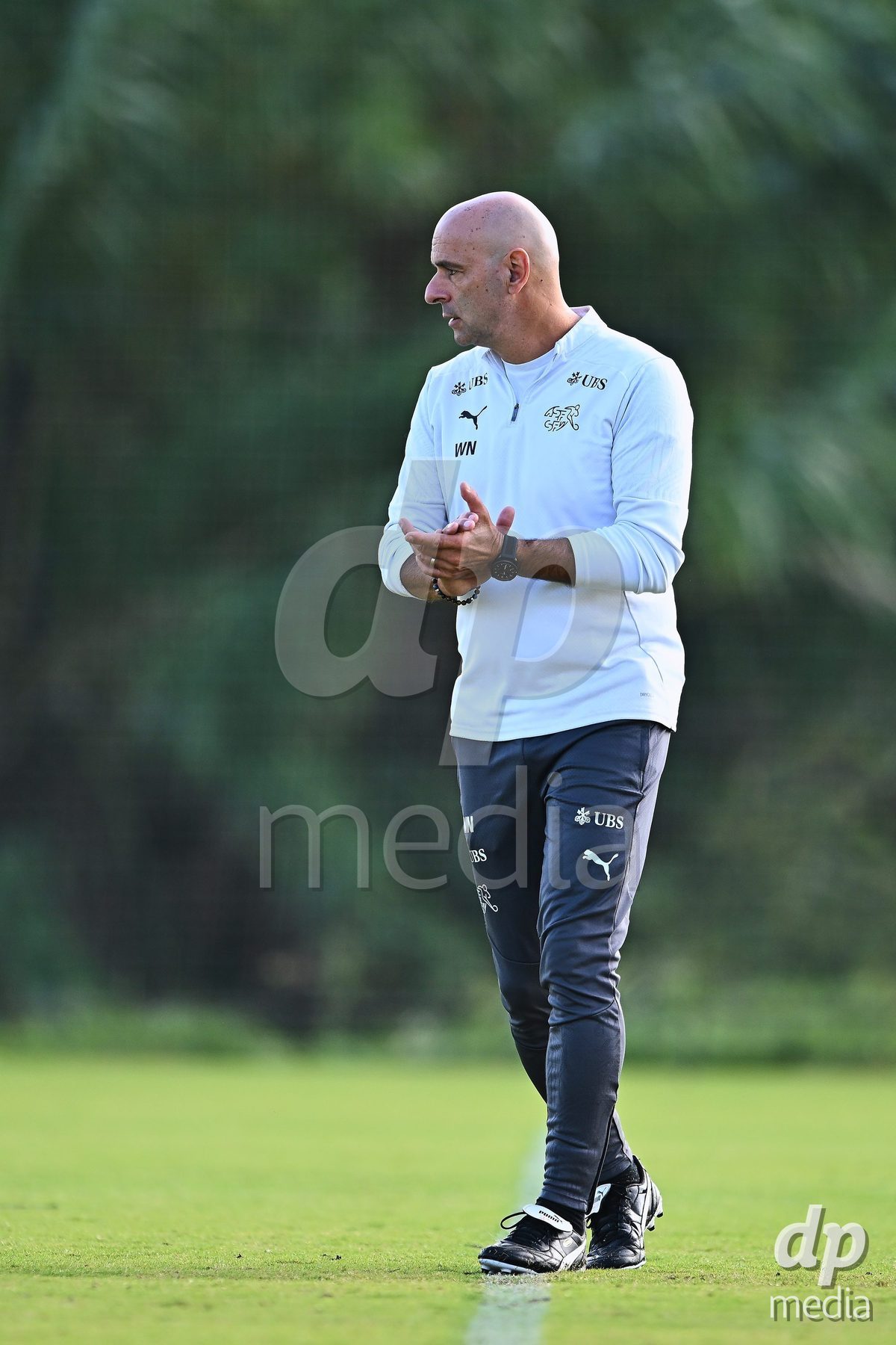 OLIVA NOVA, SPAIN - OCTOBER 22: William Niederhauser Head Coach of Switzerland during the International Women's Friendly match between Hungary U17 and Switzerland U17 at Oliva Nova Sports Center on October 22, 2026 in Oliva Nova, Spain.