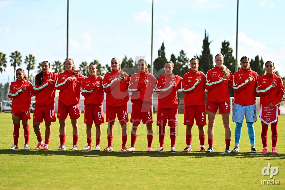 OLIVA NOVA, SPAIN - OCTOBER 22: International Women's Friendly match between Hungary U17 and Switzerland U17 at Oliva Nova Sports Center on October 22, 2026 in Oliva Nova, Spain.