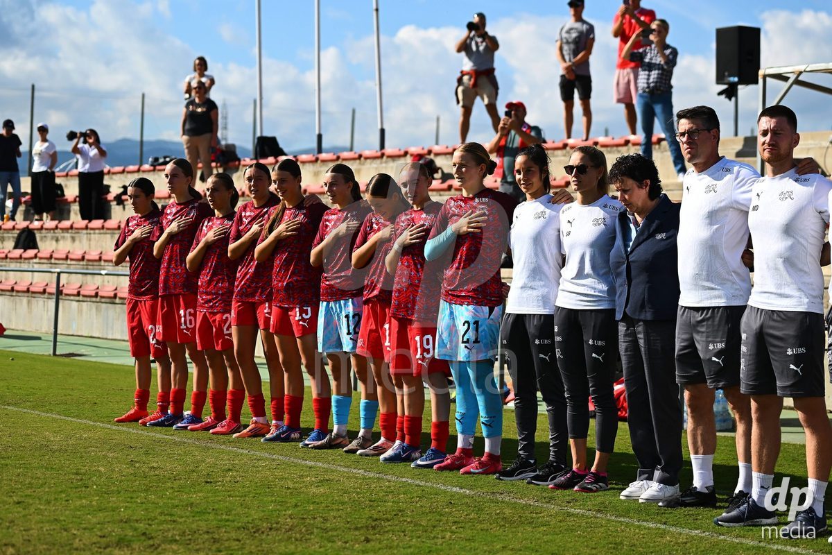 OLIVA NOVA, SPAIN - OCTOBER 22: International Women's Friendly match between Hungary U17 and Switzerland U17 at Oliva Nova Sports Center on October 22, 2026 in Oliva Nova, Spain.