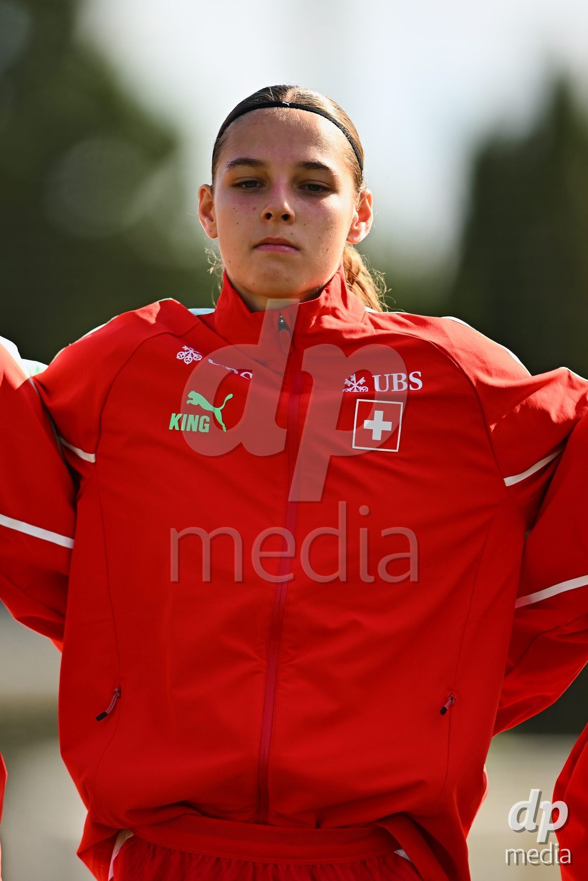 OLIVA NOVA, SPAIN - OCTOBER 22: Louise Schule of Switzerland during the International Women's Friendly match between Hungary U17 and Switzerland U17 at Oliva Nova Sports Center on October 22, 2026 in Oliva Nova, Spain.