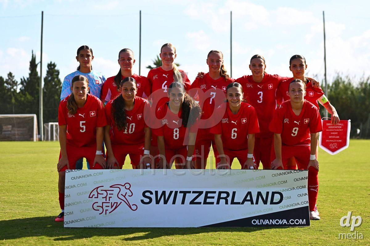 OLIVA NOVA, SPAIN - OCTOBER 22: International Women's Friendly match between Hungary U17 and Switzerland U17 at Oliva Nova Sports Center on October 22, 2026 in Oliva Nova, Spain.