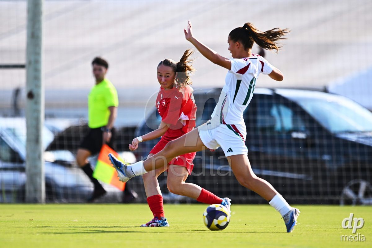 OLIVA NOVA, SPAIN - OCTOBER 22: Lena Marie Winter of Switzerland during the International Women's Friendly match between Hungary U17 and Switzerland U17 at Oliva Nova Sports Center on October 22, 2026 in Oliva Nova, Spain.