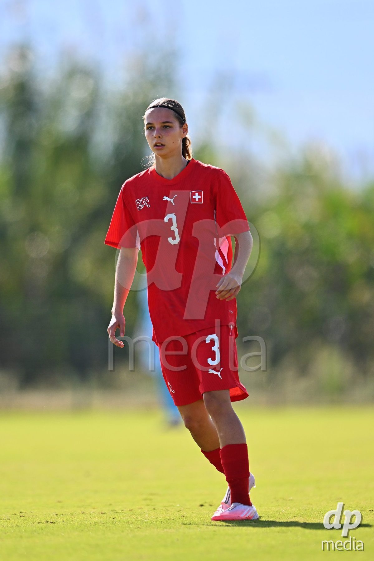 OLIVA NOVA, SPAIN - OCTOBER 22: Louise Schule of Switzerland during the International Women's Friendly match between Hungary U17 and Switzerland U17 at Oliva Nova Sports Center on October 22, 2026 in Oliva Nova, Spain.