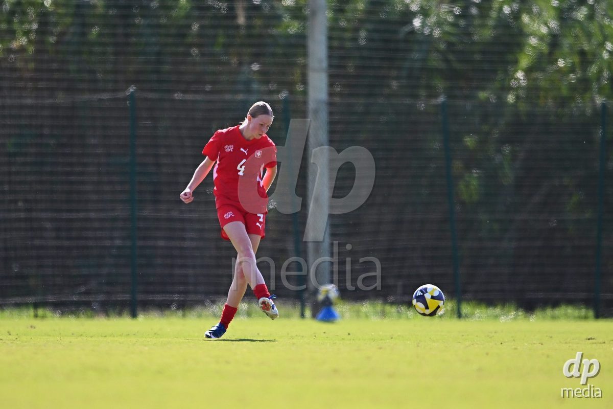 OLIVA NOVA, SPAIN - OCTOBER 22: Mara Arnold of Switzerland during the International Women's Friendly match between Hungary U17 and Switzerland U17 at Oliva Nova Sports Center on October 22, 2026 in Oliva Nova, Spain.