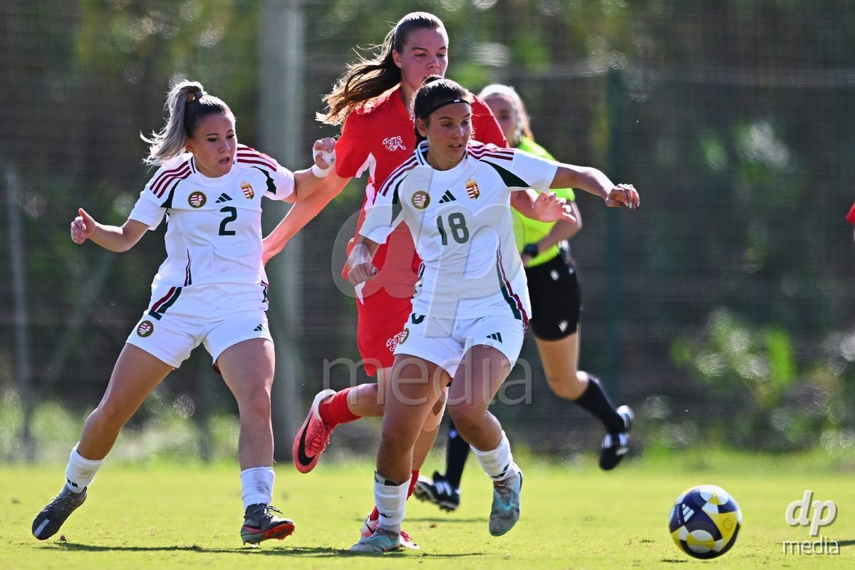 OLIVA NOVA, SPAIN - OCTOBER 22: Virag Sipos-Kiss of Hungary during the International Women's Friendly match between Hungary U17 and Switzerland U17 at Oliva Nova Sports Center on October 22, 2026 in Oliva Nova, Spain.