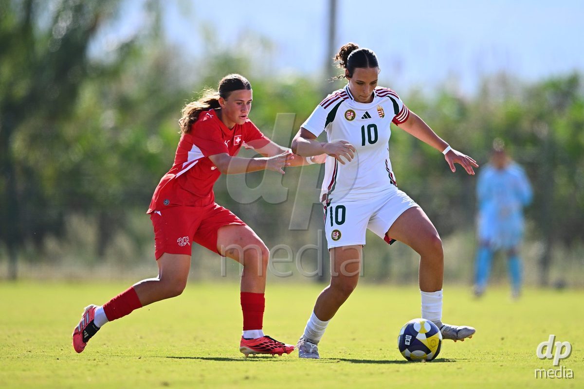 OLIVA NOVA, SPAIN - OCTOBER 22: Regina Demeter of Hungary during the International Women's Friendly match between Hungary U17 and Switzerland U17 at Oliva Nova Sports Center on October 22, 2026 in Oliva Nova, Spain.