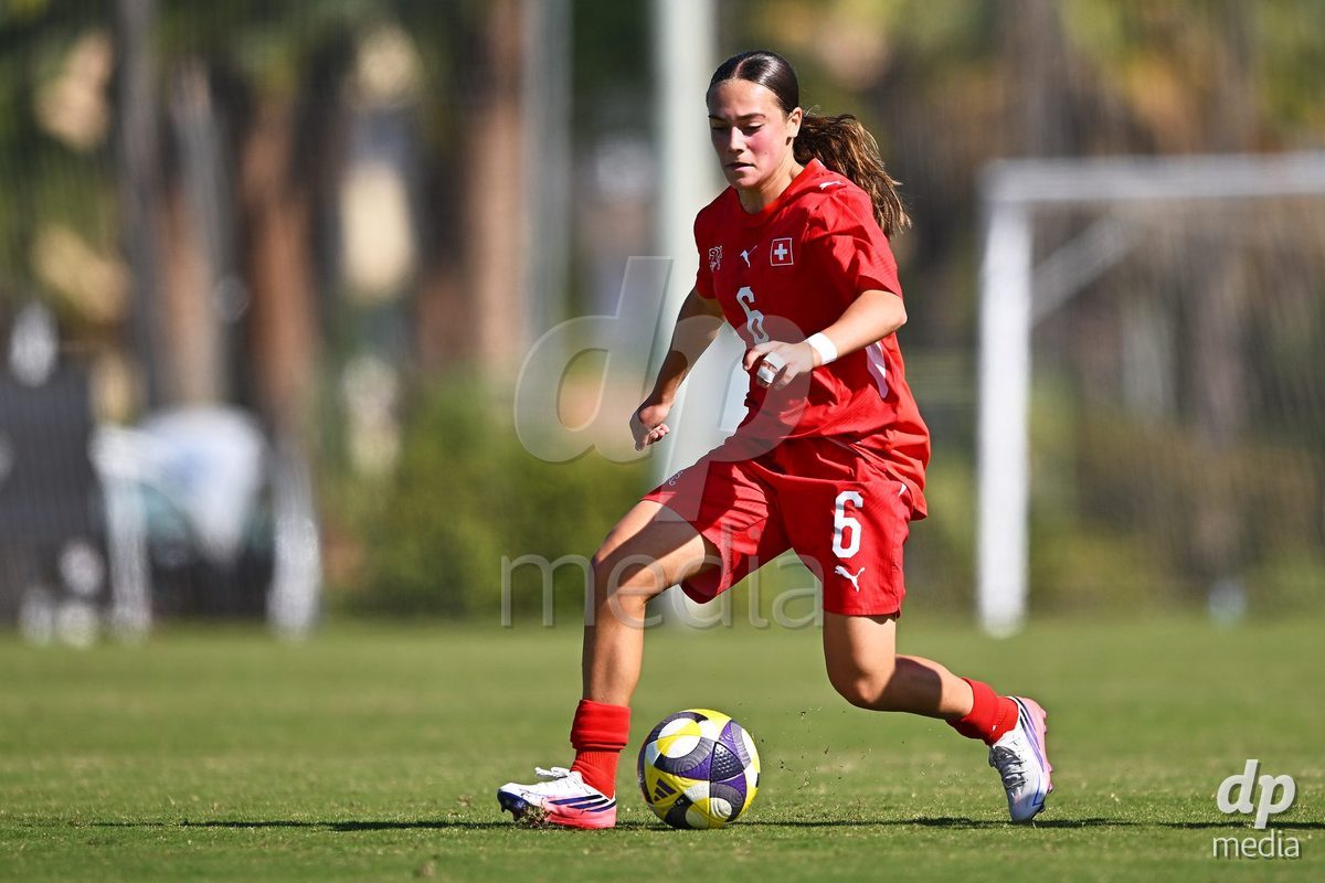 OLIVA NOVA, SPAIN - OCTOBER 22: Amelie Zorgiebel of Switzerland during the International Women's Friendly match between Hungary U17 and Switzerland U17 at Oliva Nova Sports Center on October 22, 2026 in Oliva Nova, Spain.