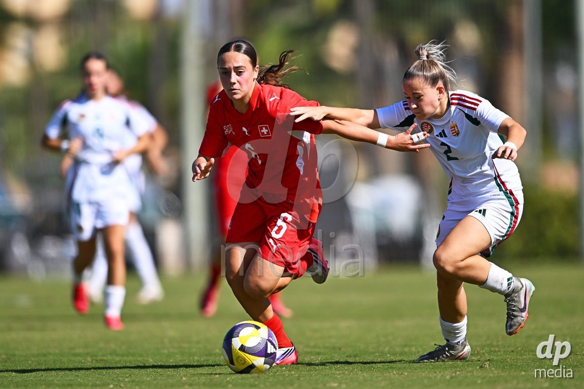 OLIVA NOVA, SPAIN - OCTOBER 22: Amelie Zorgiebel of Switzerland during the International Women's Friendly match between Hungary U17 and Switzerland U17 at Oliva Nova Sports Center on October 22, 2026 in Oliva Nova, Spain.