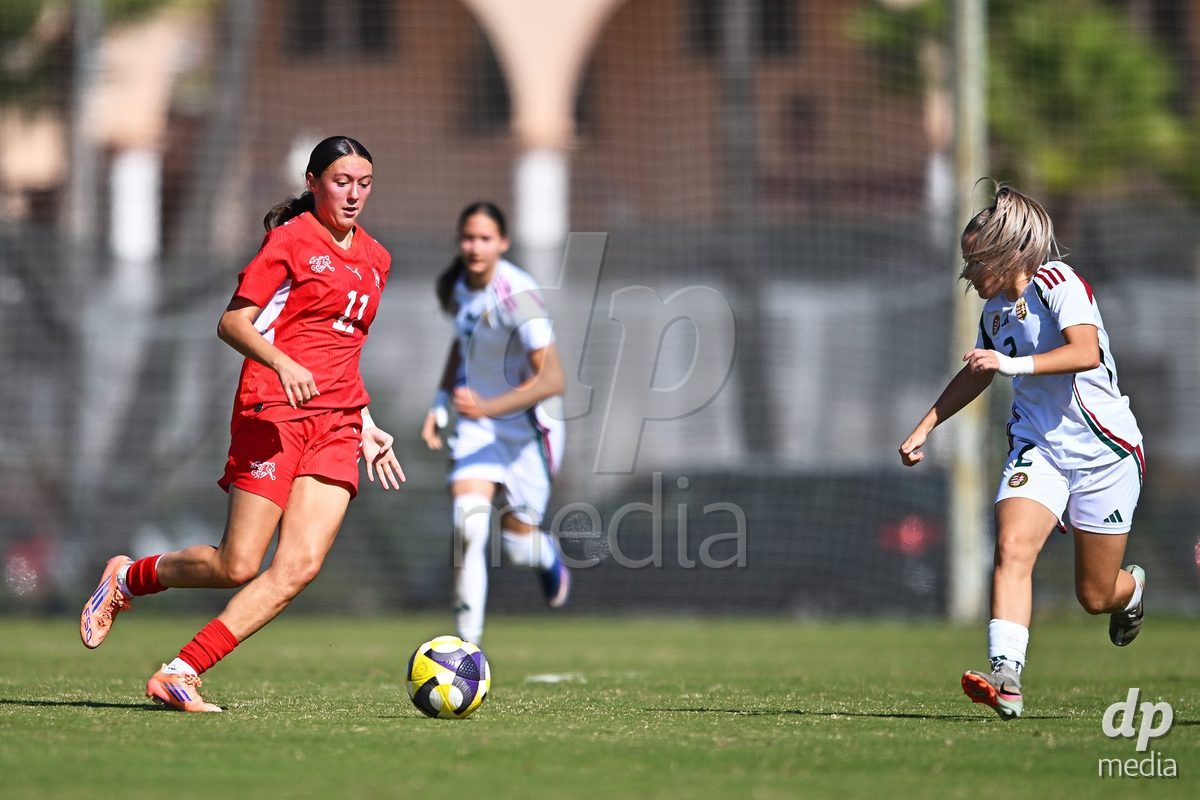 OLIVA NOVA, SPAIN - OCTOBER 22: Milena Brasser of Switzerland during the International Women's Friendly match between Hungary U17 and Switzerland U17 at Oliva Nova Sports Center on October 22, 2026 in Oliva Nova, Spain.