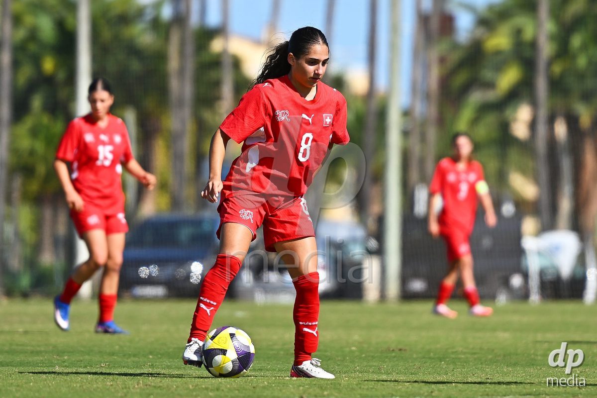 OLIVA NOVA, SPAIN - OCTOBER 22: Ilaria Nerea Maddaloni of Switzerland during the International Women's Friendly match between Hungary U17 and Switzerland U17 at Oliva Nova Sports Center on October 22, 2026 in Oliva Nova, Spain.