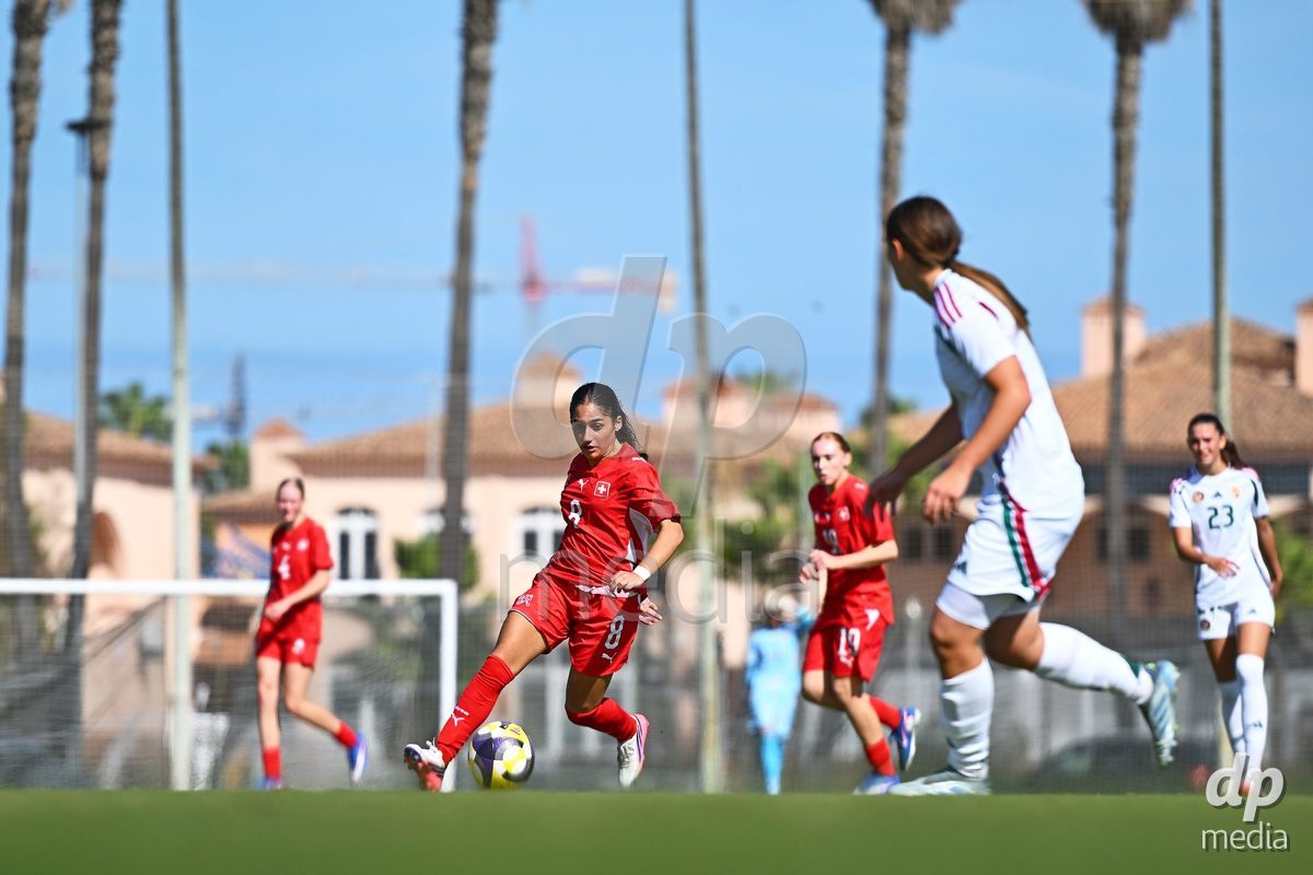 OLIVA NOVA, SPAIN - OCTOBER 22: Ilaria Nerea Maddaloni of Switzerland during the International Women's Friendly match between Hungary U17 and Switzerland U17 at Oliva Nova Sports Center on October 22, 2026 in Oliva Nova, Spain.