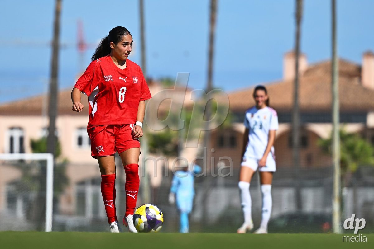 OLIVA NOVA, SPAIN - OCTOBER 22: Ilaria Nerea Maddaloni of Switzerland during the International Women's Friendly match between Hungary U17 and Switzerland U17 at Oliva Nova Sports Center on October 22, 2026 in Oliva Nova, Spain.