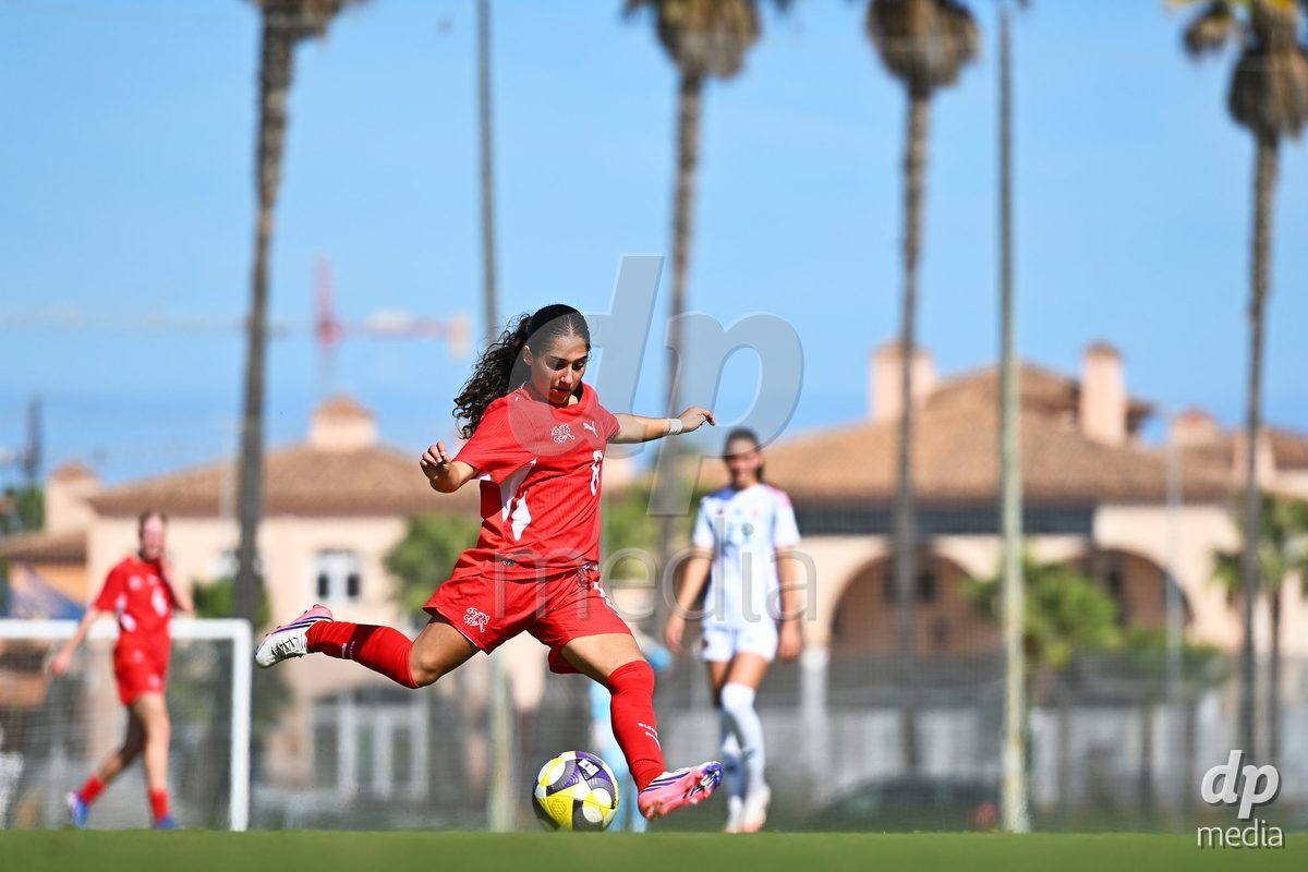 OLIVA NOVA, SPAIN - OCTOBER 22: Ilaria Nerea Maddaloni of Switzerland during the International Women's Friendly match between Hungary U17 and Switzerland U17 at Oliva Nova Sports Center on October 22, 2026 in Oliva Nova, Spain.