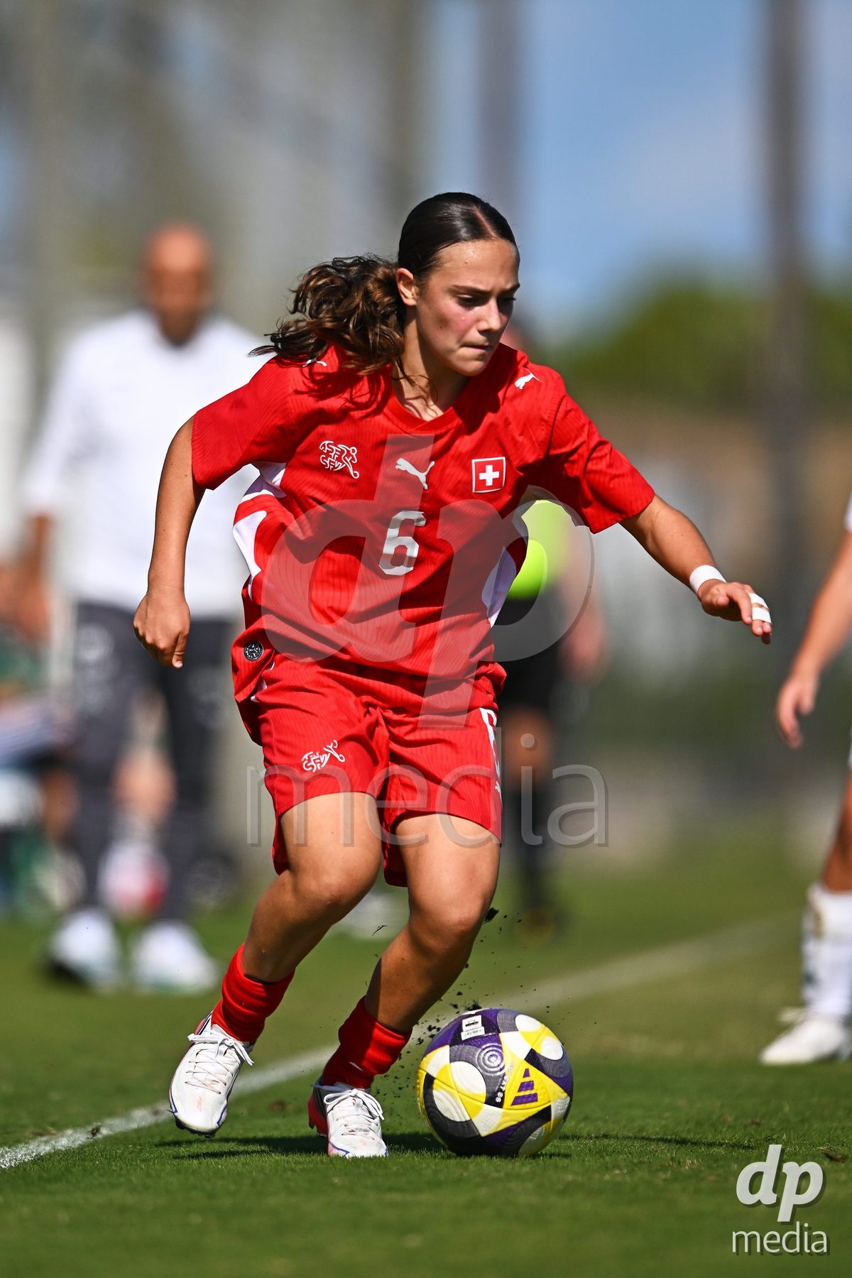 OLIVA NOVA, SPAIN - OCTOBER 22: Amelie Zorgiebel of Switzerland during the International Women's Friendly match between Hungary U17 and Switzerland U17 at Oliva Nova Sports Center on October 22, 2026 in Oliva Nova, Spain.