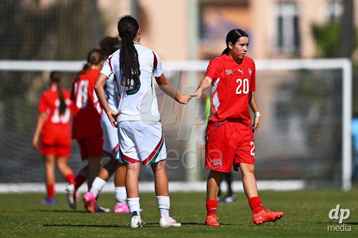 OLIVA NOVA, SPAIN - OCTOBER 22: Lucie Klopfenstein of Switzerland during the International Women's Friendly match between Hungary U17 and Switzerland U17 at Oliva Nova Sports Center on October 22, 2026 in Oliva Nova, Spain.