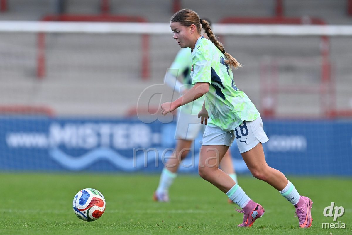 MOUSCRON, BELGIUM - OCTOBER 22: Chiara Mosimann (18) of Switzerland pictured during the International Women's Friendly match between Belgium U16 and Switzerland U16 at Le Cannonier on October 22, 2026 in Mouscron, Belgium.